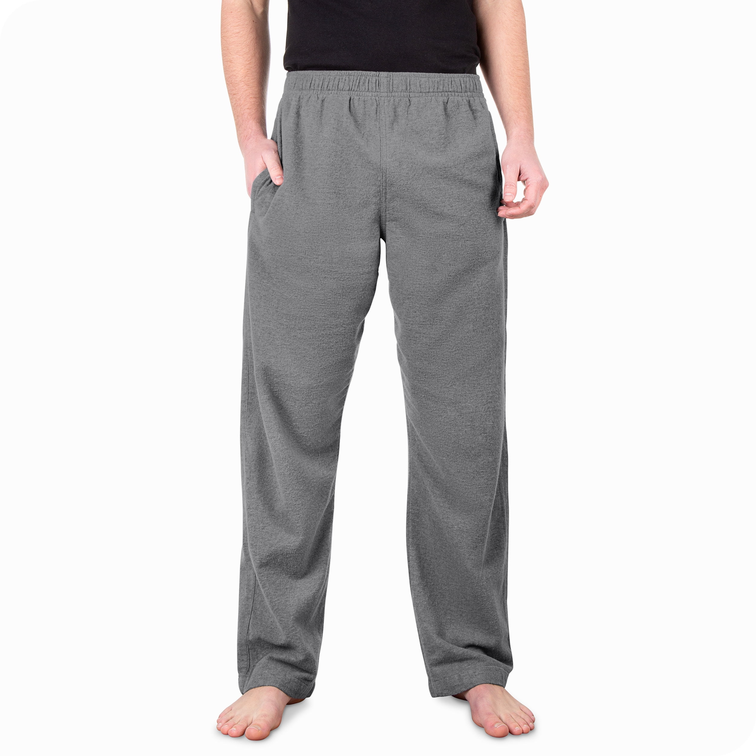 Bare Home Men s Flannel Pajama Pants 100 Cotton Lounge and Sleep Small Gray Walmart
