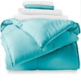 thumbnail image 1 of Bare Home Microfiber 5-Piece Aqua and White Bed in a Bag, Twin, 1 of 5