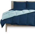 thumbnail image 1 of Bare Home Microfiber 5-Piece Dark Blue/Light Blue Comforter, Dark Blue Sheet Set Reversible Bed in a Bag, Full, 1 of 6