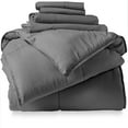 thumbnail image 1 of Bare Home Microfiber 5-Piece Gray and White Bed in a Bag, Twin, 1 of 5