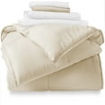thumbnail image 1 of Bare Home Microfiber 5-Piece Sand and White Bed in a Bag, Twin, 1 of 5