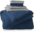 thumbnail image 1 of Bare Home Microfiber 7-Piece Dark Blue and Light Gray Bed in a Bag, King, 1 of 5