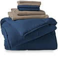 thumbnail image 1 of Bare Home Microfiber 7-Piece Dark Blue and Taupe Bed in a Bag, King, 1 of 5