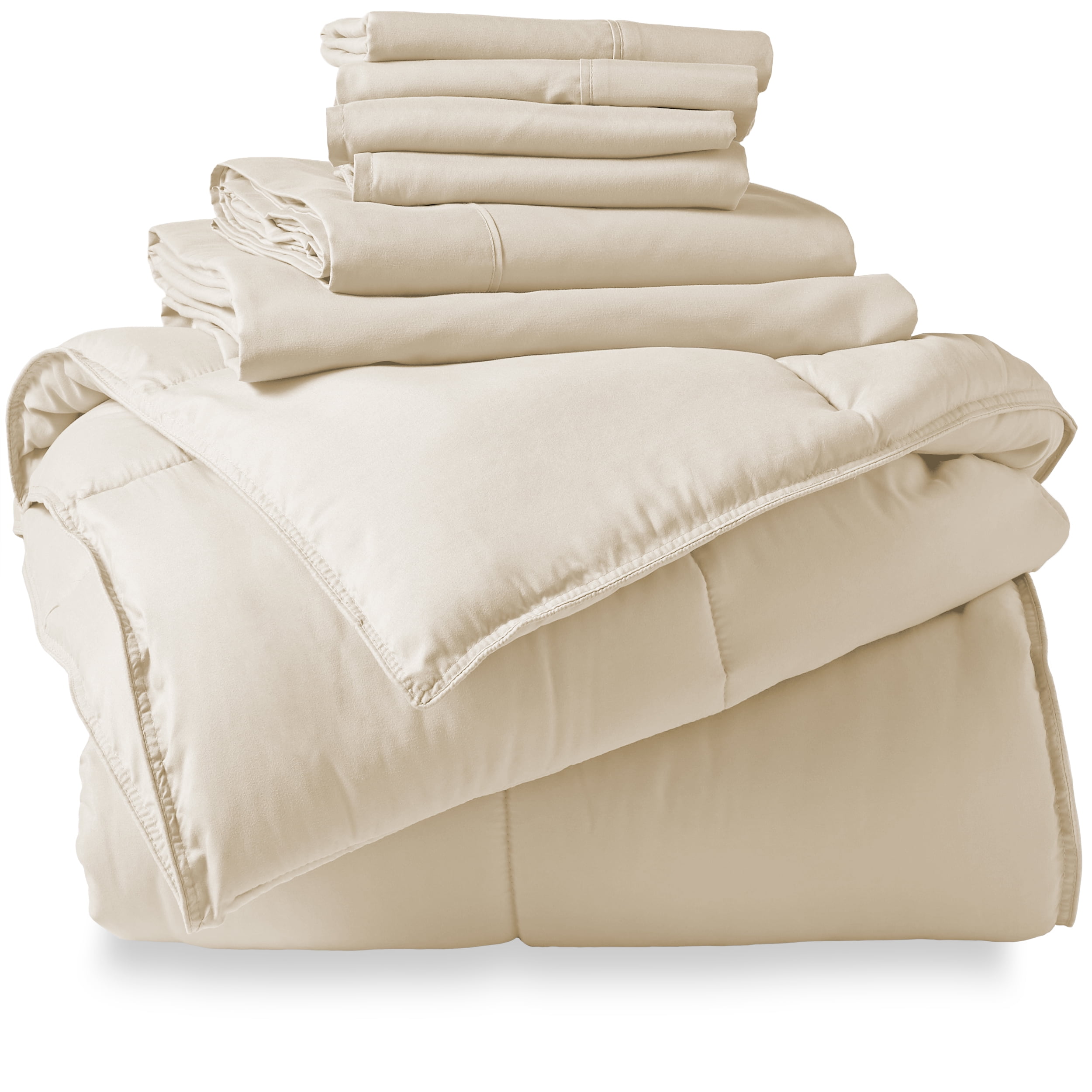 Bare Home Microfiber 7-Piece Sand and Sand Bed in a Bag, Full XL