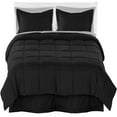 thumbnail image 1 of Bare Home  Microfiber Comforter, Sheet Set, and Bed Skirt Black/Light Grey/Black Queen 8 Piece, 1 of 5