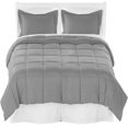 thumbnail image 1 of Bare Home  Microfiber Comforter, Sheet Set, and Bed Skirt Light Grey/White/White Queen 8 Piece, 1 of 5