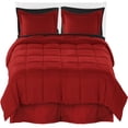 thumbnail image 1 of Bare Home  Microfiber Comforter, Sheet Set, and Bed Skirt Red/Black/Red Queen 8 Piece, 1 of 5