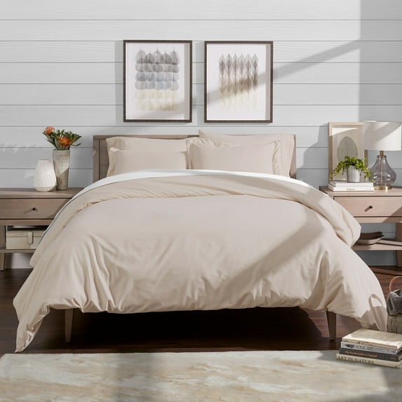 Bare Home Microfiber Duvet Cover & Insert Hypoallergenic Bedding Bundle Sand King 4 Piece