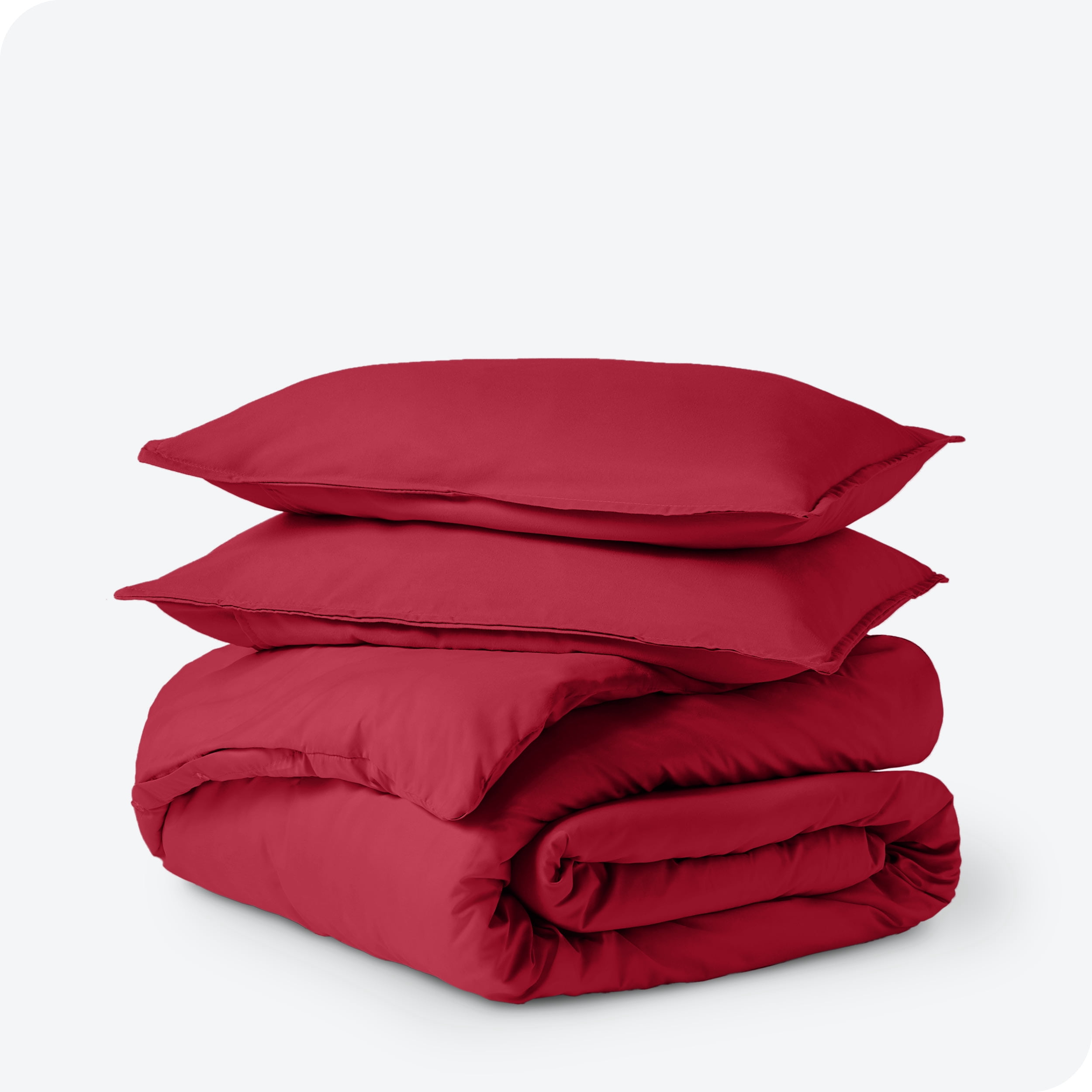 Bare Home Microfiber Duvet Cover & Sham Set, Queen, Red, 3-Piece