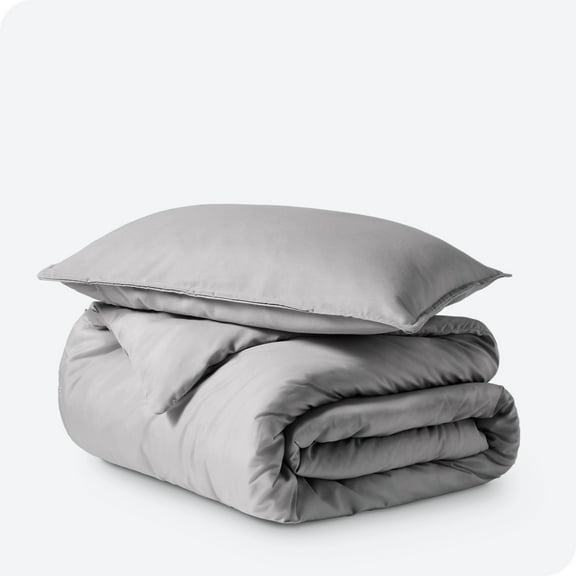 Bare Home Microfiber Duvet Cover & Sham Set, Twin/Twin XL, Light Gray, 2-Pieces