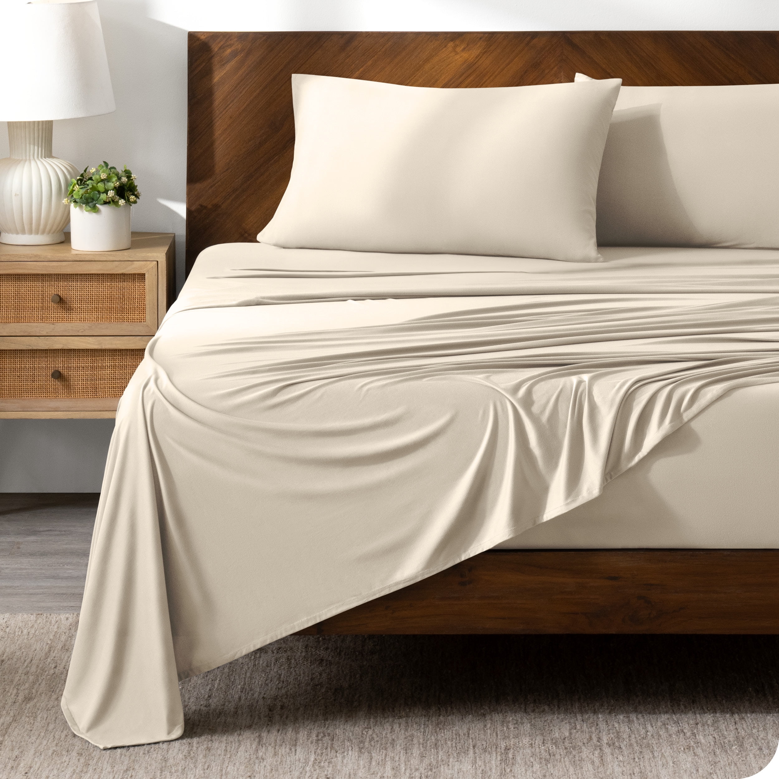 Bare Home Microfiber Stretch Knit Sheet Set Premium 1800 Collection