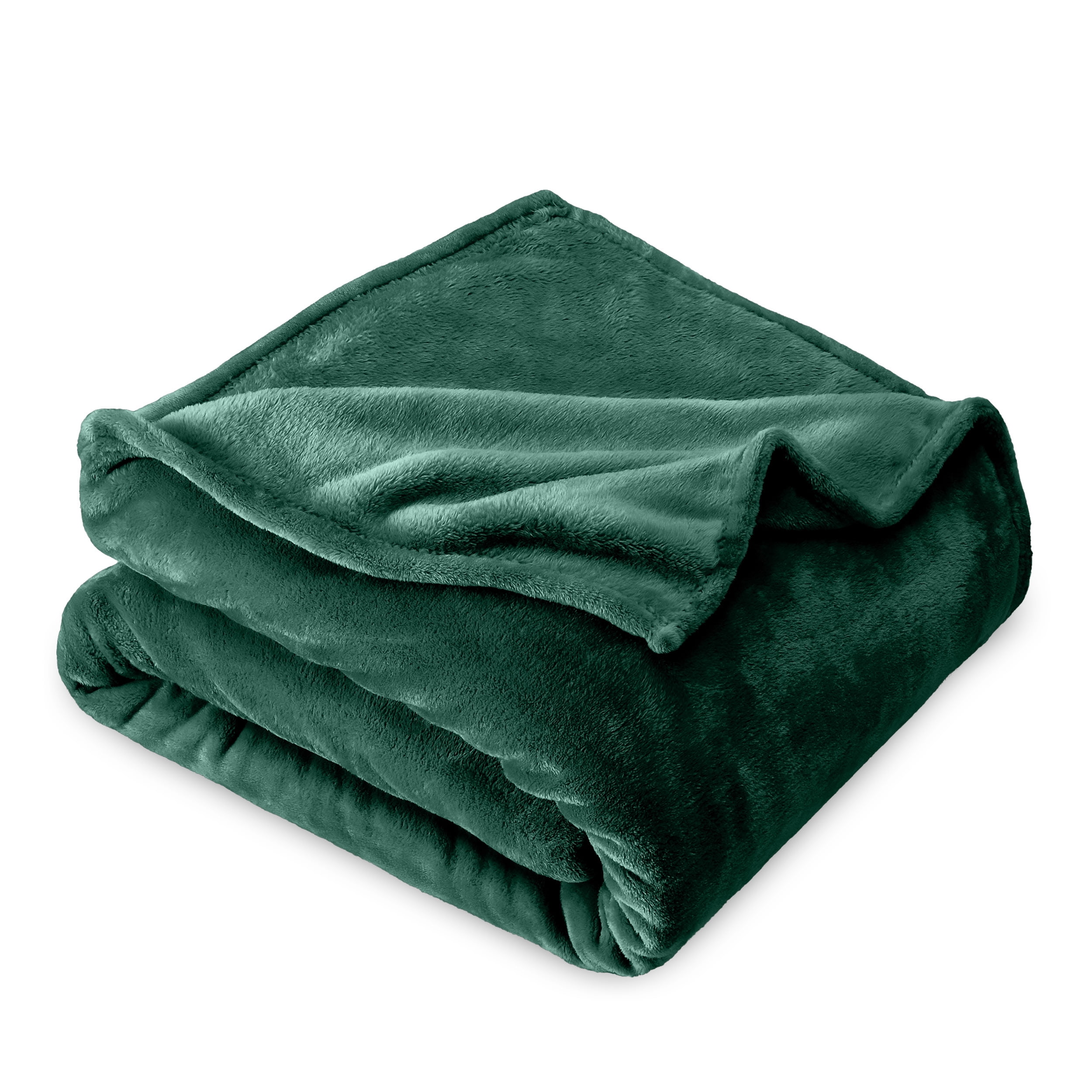 Forest Green Full Fleece Reversible Bed Blanket