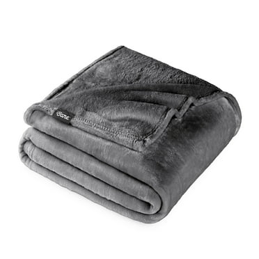 Bare Home Microplush Fleece Blanket - 300 GSM - Fuzzy Microfleece - Soft & Plush - Full/Queen, Gray
