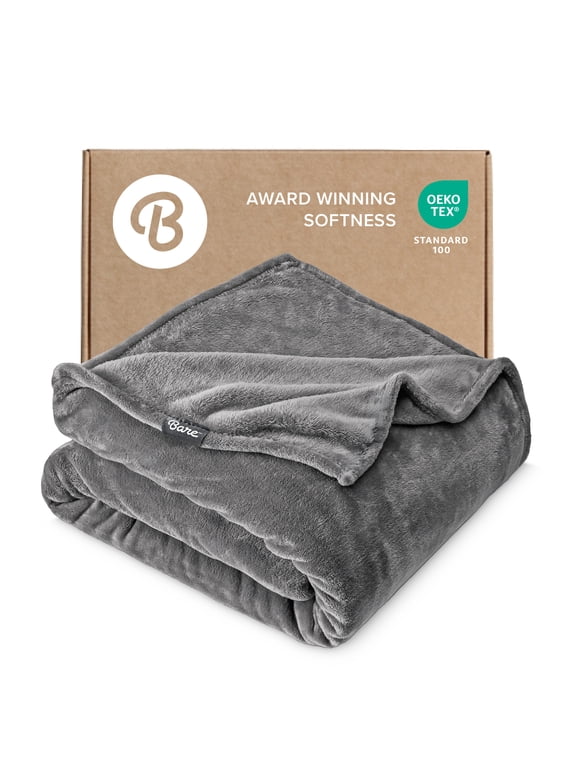 Microplush Fleece Blanket - 300 GSM - Fuzzy Microfleece - Soft & Plush - Full/Queen, Gray