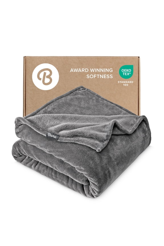 Microplush Fleece Blanket - 300 GSM - Fuzzy Microfleece - Soft & Plush - Full/Queen, Gray