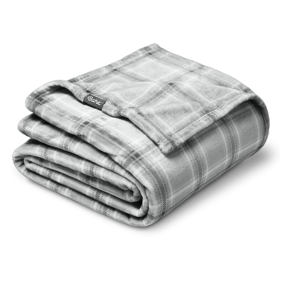 Bare Home Microplush Fleece Blanket - 300 GSM - Fuzzy Microfleece - Soft & Plush - Full/Queen, Tartan Plaid