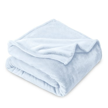 Bare Home Microplush Fleece Blanket - 300 GSM - Fuzzy Microfleece - Soft & Plush - King, Blue Mist