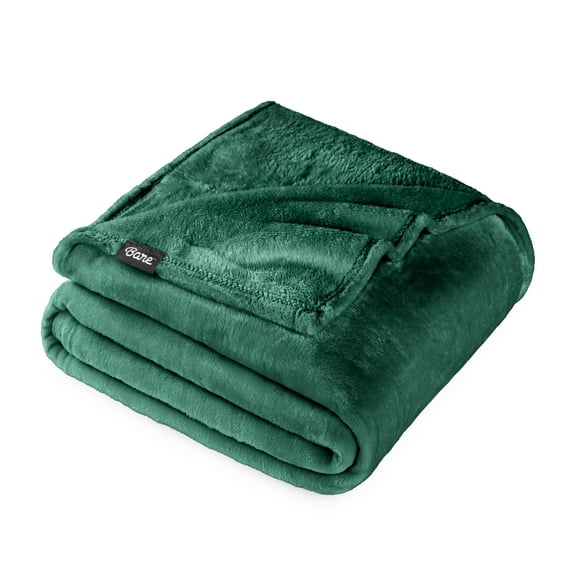 Bare Home Microplush Fleece Blanket - 300 GSM - Fuzzy Microfleece - Soft & Plush - King, Forest Green