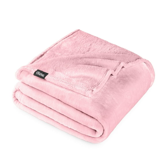 Bare Home Microplush Fleece Blanket - 300 GSM - Fuzzy Microfleece - Soft & Plush - King, Light Pink