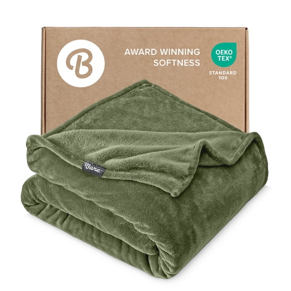 Bare Home Microplush Fleece Blanket - 300 GSM - Fuzzy Microfleece - Soft & Plush - Throw/Travel, Cypress