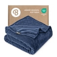 thumbnail image 1 of Bare Home Microplush Fleece Blanket - 300 GSM - Fuzzy Microfleece - Soft & Plush - Throw/Travel, Dark Blue, 1 of 10