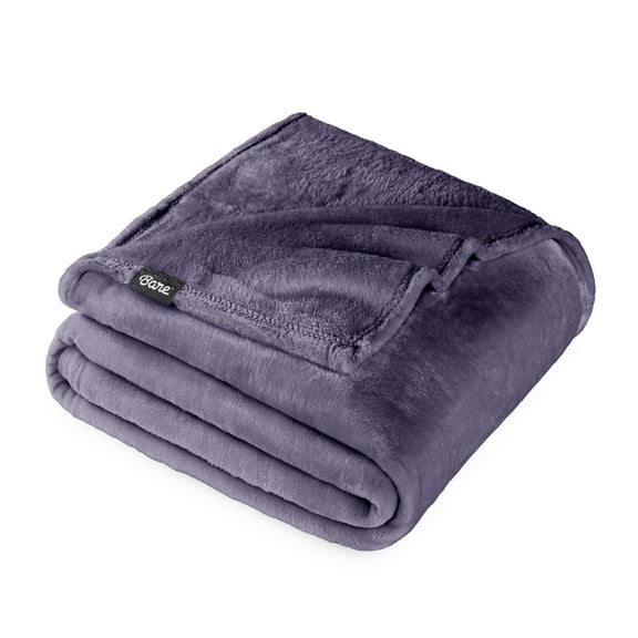 Bare Home Microplush Fleece Blanket - 300 GSM - Fuzzy Microfleece - Soft & Plush - Throw/Travel, Dusty Purple