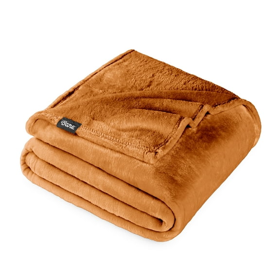 Bare Home Microplush Fleece Blanket - 300 GSM - Fuzzy Microfleece - Soft & Plush - Throw/Travel, Sienna