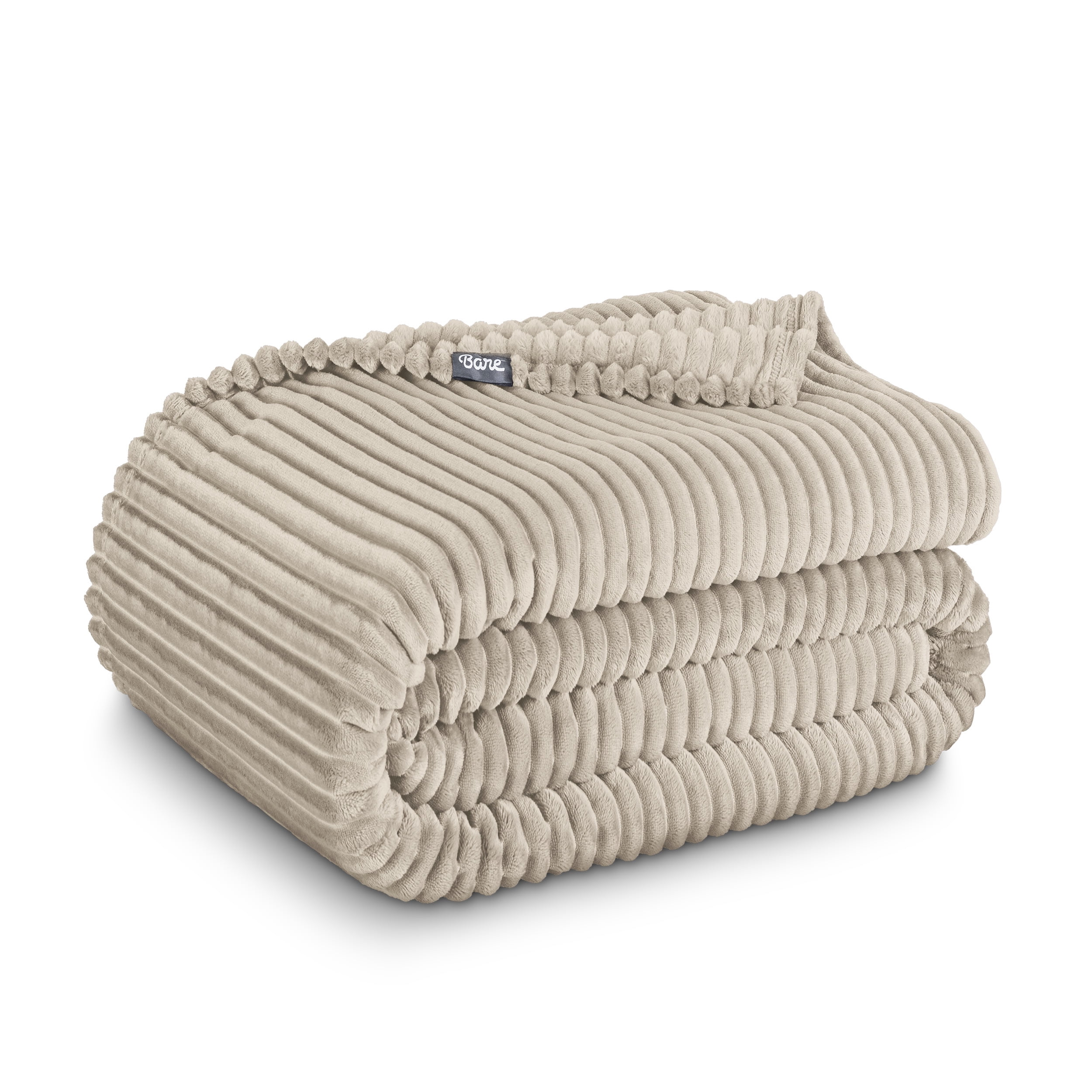 Ultra-Soft Ribbed Oyster Microplush Fleece Throw Blanket