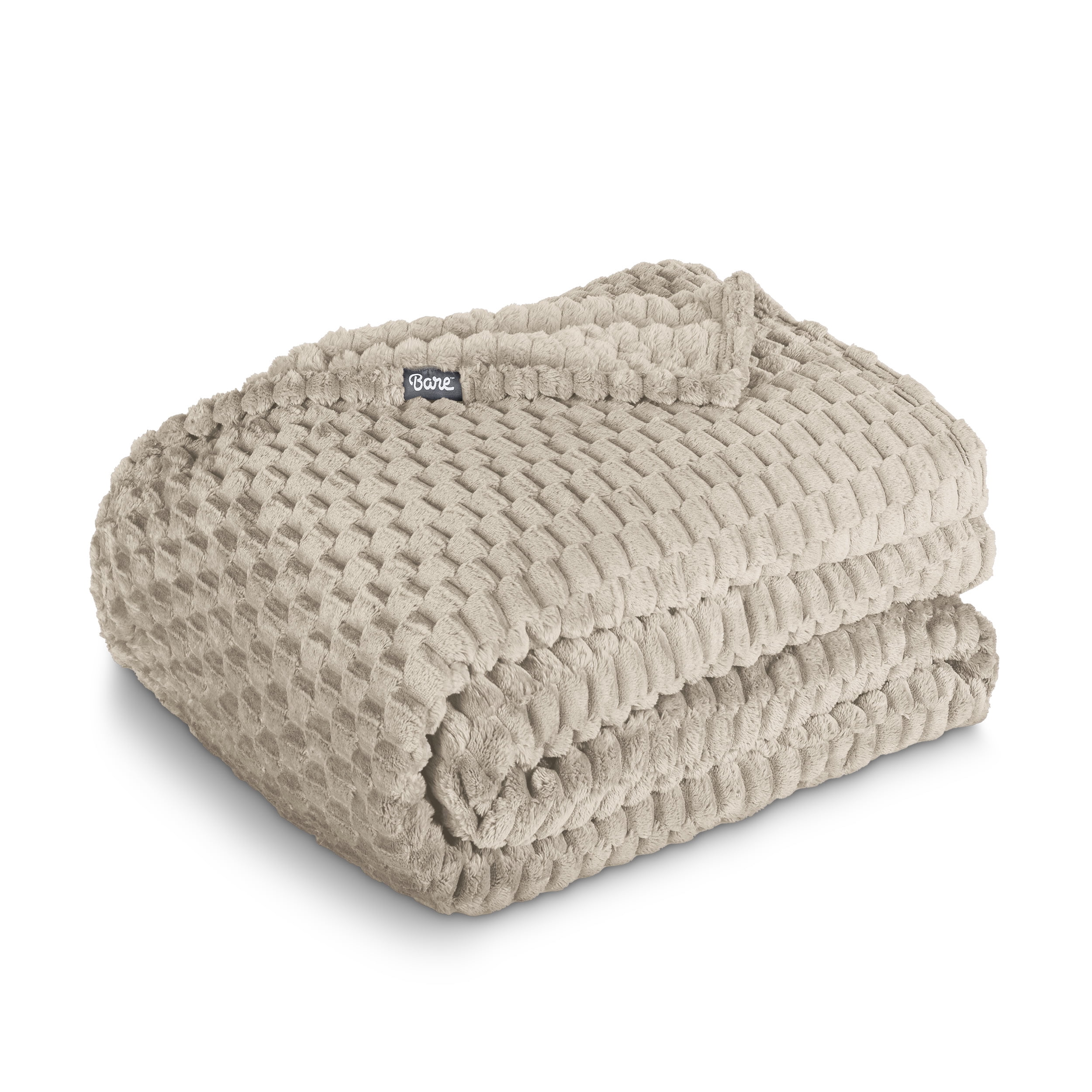 Bare Home Microplush Fleece Blanket Waffle Texture Fuzzy