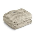 thumbnail image 1 of Bare Home Microplush Fleece Blanket - Waffle Texture - Fuzzy Microfleece - Soft & Plush - Throw, Oyster, 1 of 6