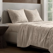 Bare Home Microplush Fleece Sheet Set - Ultra Soft - Deep Pocket - Twin, Sand