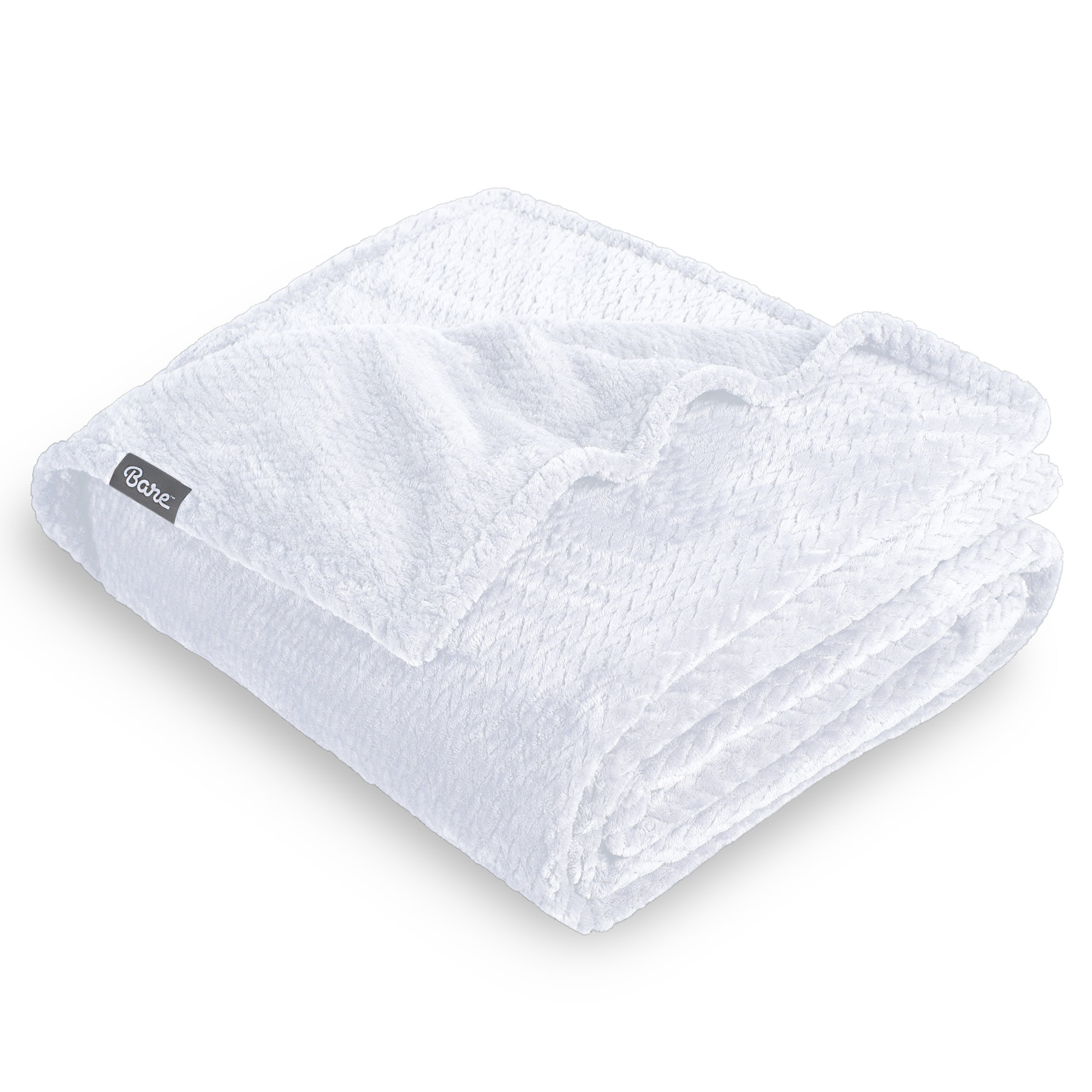 Chevron White Microplush Fleece Reversible Throw Blanket
