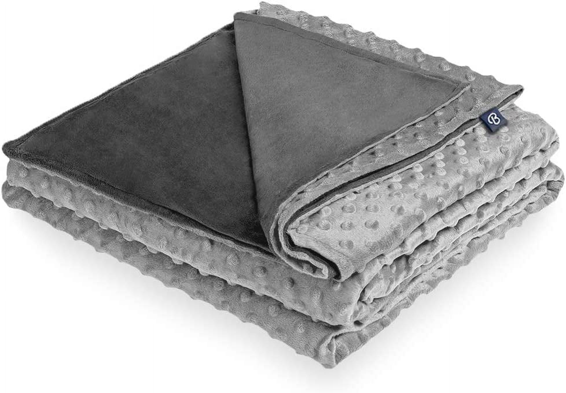 Bare Home Minky Weighted Blanket Cover (60"x80") Circle Pattern (Gray/Light Gray)