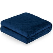 Bare Home Minky Weighted Blanket Cover (60"x80") Diamond Pattern (Dark Blue)
