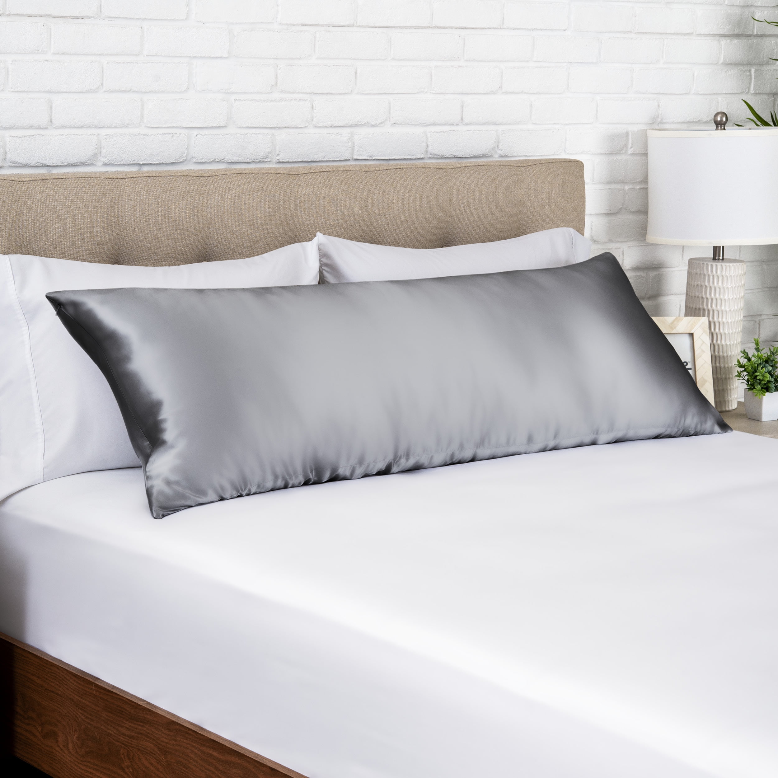 Grey Mulberry Silk Body Pillowcase with Zipper