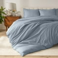 thumbnail image 1 of Bare Home Organic Cotton Duvet Cover Set, Percale Weave, Twin/Twin XL, Dusty Blue, 1 of 10