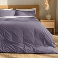 thumbnail image 1 of Bare Home Organic Cotton Duvet Cover Set, Percale Weave, Twin/Twin XL, Dusty Purple, 1 of 10