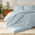 thumbnail image 1 of Bare Home Organic Cotton Duvet Cover Set, Percale Weave, Twin/Twin XL, Winter Blue, 1 of 10