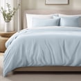 thumbnail image 1 of Bare Home Organic Cotton Duvet Cover Set - 400 Thread Count - Sateen Weave - King, Winter Blue, 3-Pieces, 1 of 10