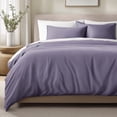 thumbnail image 1 of Bare Home Organic Cotton Duvet Cover Set - 400 Thread Count - Sateen Weave - King, Dusty Purple, 3-Pieces, 1 of 10
