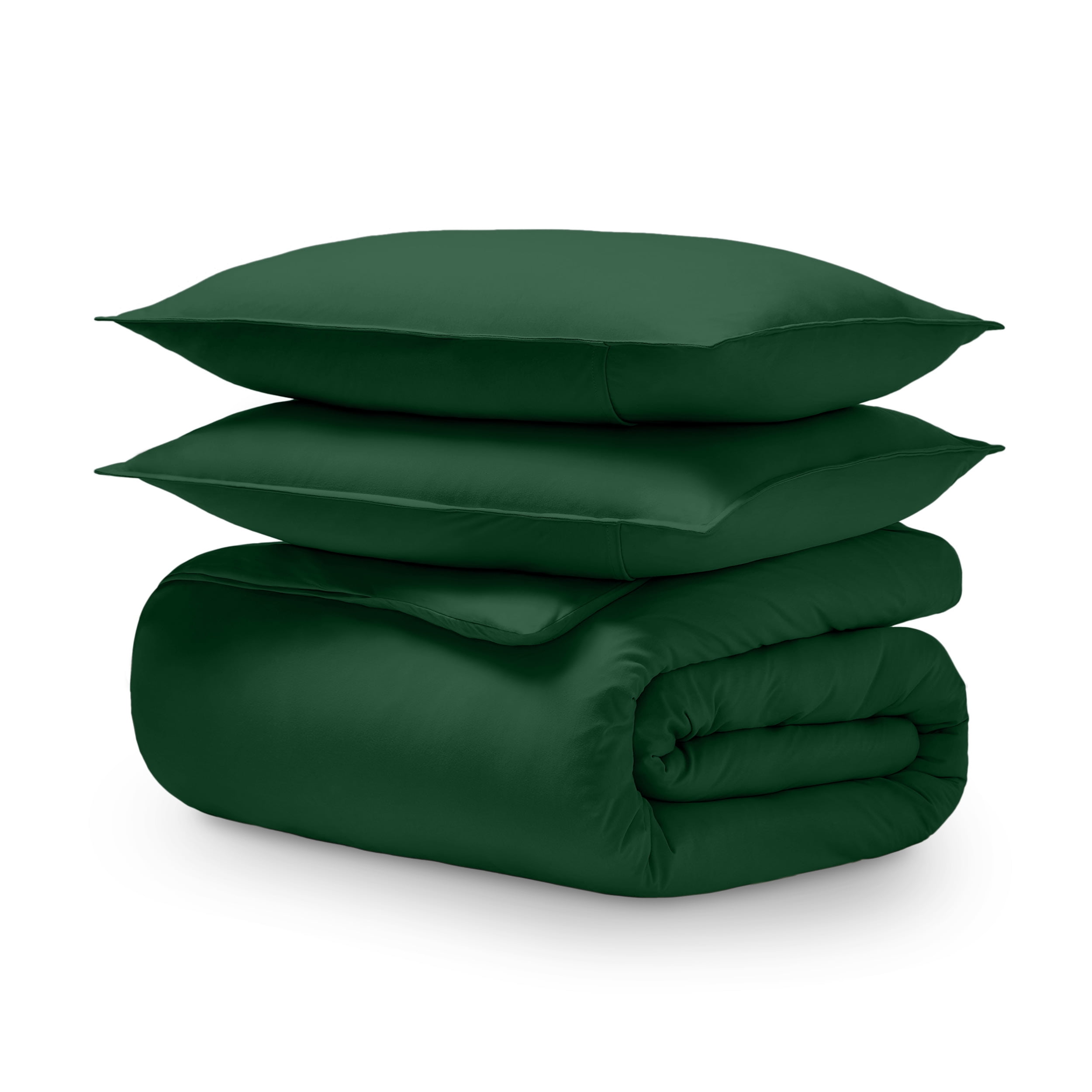 Twin/Twin XL Forest Green Organic Cotton Jersey Duvet Cover Set