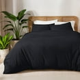 thumbnail image 1 of Bare Home Organic Cotton Jersey Duvet Cover Set with Shams, 2-Piece, Twin/Twin XL, Black, 1 of 10