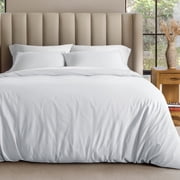 Bare Home Organic Cotton Jersey Duvet Cover Set with Shams, 2-Piece, Twin/Twin XL, White