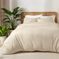 thumbnail image 1 of Bare Home Organic Cotton Jersey Duvet Cover Set with Shams, 3-Piece, Full/Queen, Sand, 1 of 10
