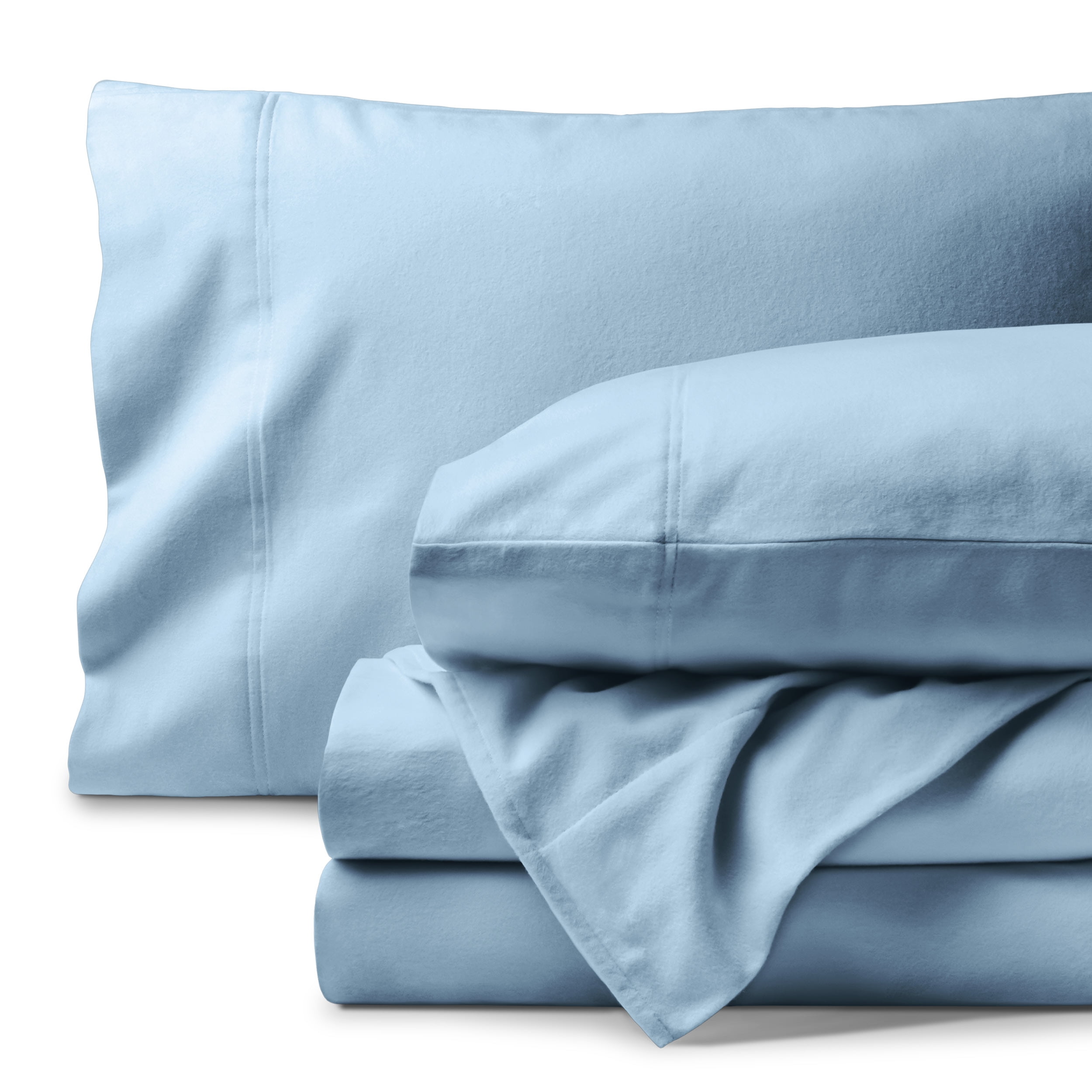 Light Blue Organic Cotton Twin Flannel Sheet Set
