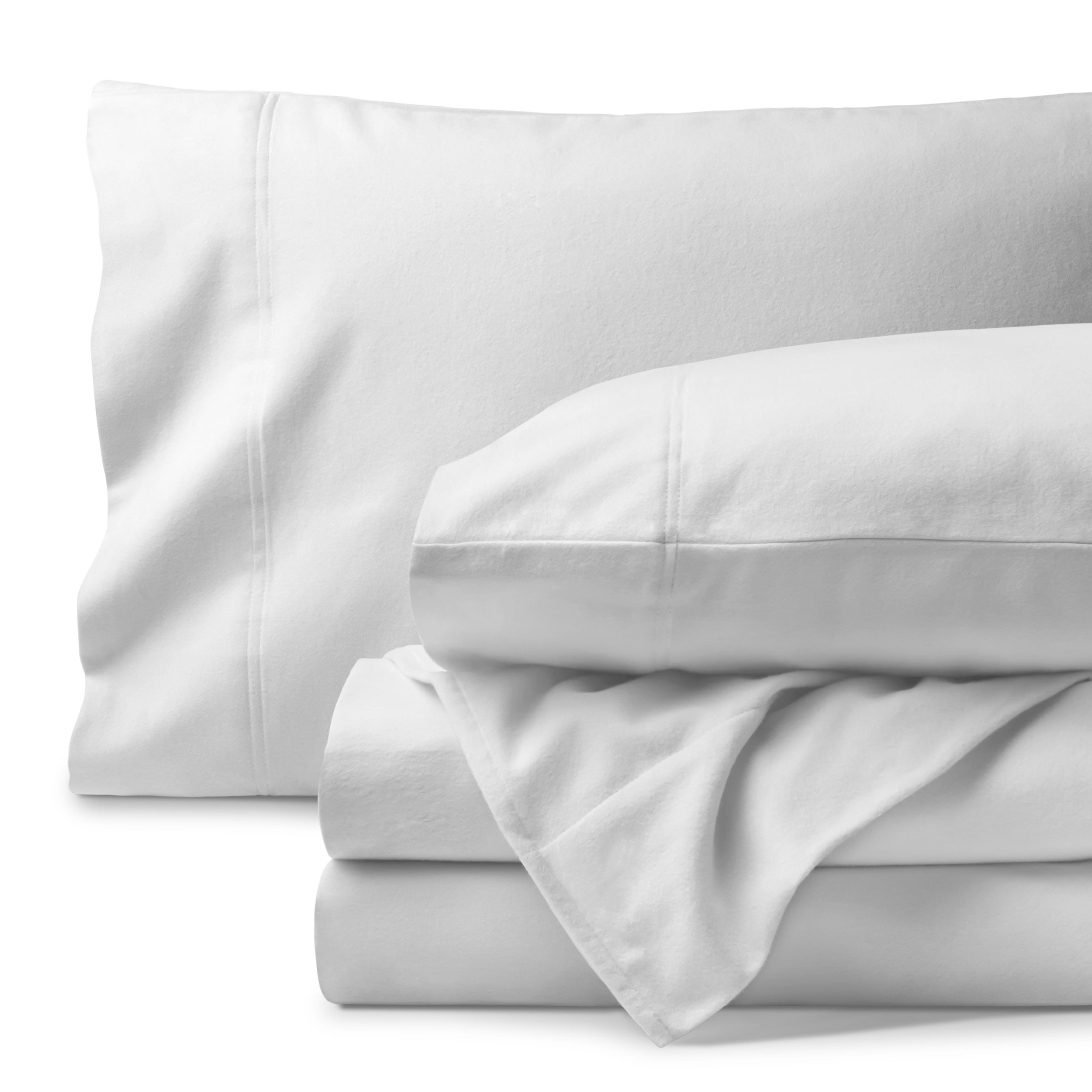 King White Organic Cotton Flannel Sheet Set