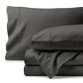 thumbnail image 1 of Bare Home Organic Flannel Sheet Set - 100% Organic Cotton - Deep Pocket - 5-Pieces - Split King, Gray, 1 of 8
