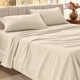 thumbnail image 1 of Bare Home Organic Flannel Sheet Set - 100% Organic Cotton - Deep Pocket - 5-Pieces - Split King, Sand, 1 of 10