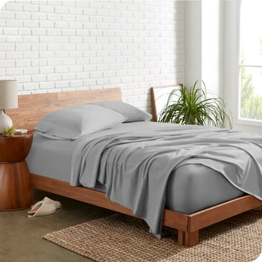 Bare Home Organic Jersey Sheet Set - 100% Organic Cotton - Deep Pocket - 3 Piece - Twin, Light Gray