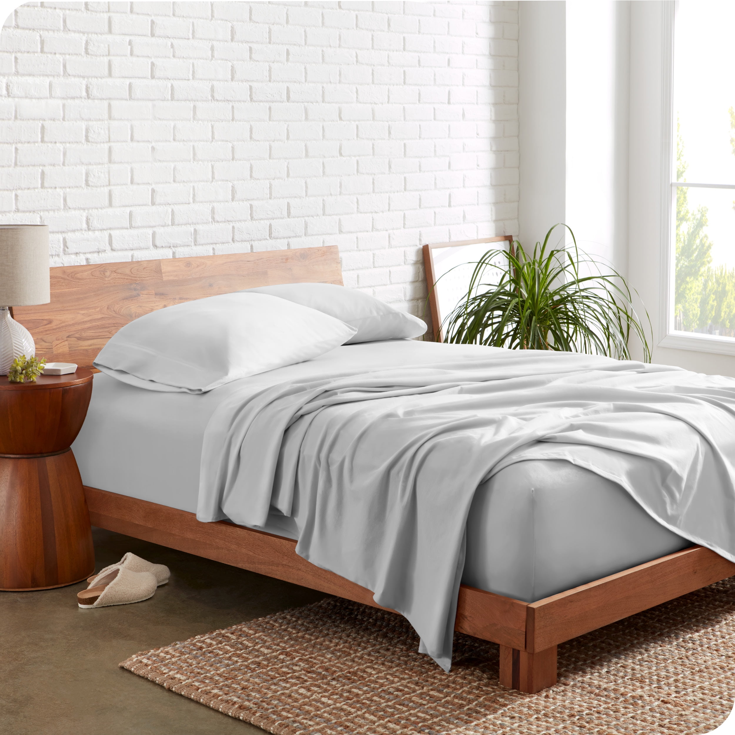 Twin XL Cloud Grey Organic Cotton Jersey Sheet Set